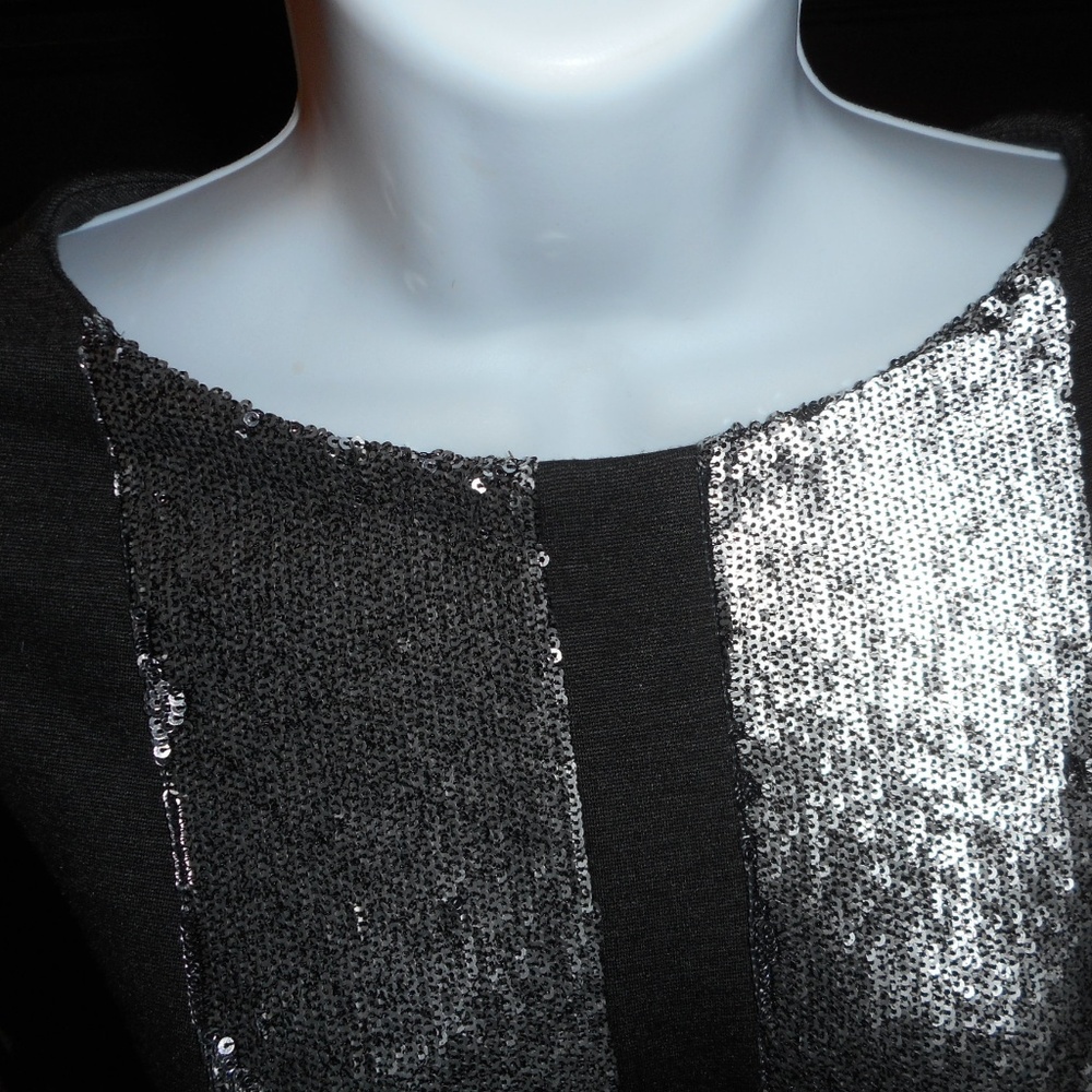 NWT Teri Jon grey/silver sequin dress, 6 - Picture 5 of 8